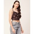 thumbnail image 3 of Moomaya Printed Velvet Crop Tops For Women Adjustable Spaghetti Straps Sweetheart Neck Crop Top, 3 of 7