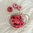 thumbnail image 4 of 6Pcs Assorted Sizes Pink Artificial Pumpkins Fall Decorative Pumpkins Deep Pink Foam Pumpkins for Gifts Fall Halloween Thanksgiving Wedding Baby Shower Farmhouse Table Centerpiece Mantel Decor, 4 of 6