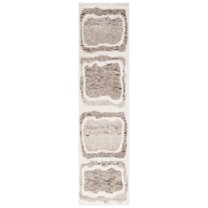 SAFAVIEH Casablanca Rhoda Geometric Wool Runner Rug, Ivory/Brown, 2'3" x 9'