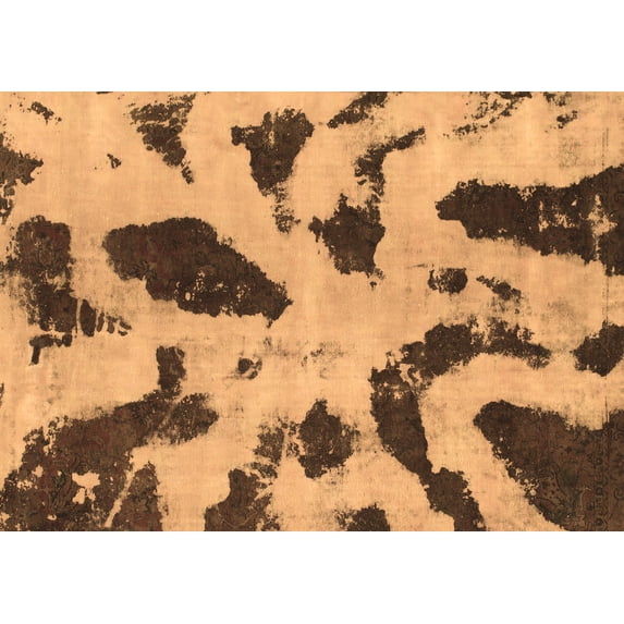 Ahgly Company Indoor Rectangle Abstract Brown Modern Area Rugs, 5' x 7'