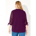 thumbnail image 2 of Catherines Women's Plus Size Petite Swiss Dot Tie Sleeve Blouse, 2 of 6
