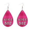thumbnail image 2 of HongHeng 1 Pair Valentine Leather Earrings for Women Wedding Lightweight Faux Leather Leaf Long Dangle Heart Earrings Teardrop Earrings Set Valentines Day Gift, 2 of 6