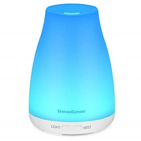 InnoGear Upgraded Version Aromatherapy Essential Oil Diffuser Portable Ultrasonic Diffusers Cool Mist Humidifier with 7 Colors LED Lights and Waterless Auto Shut-off for Home Office Bedroom (Best One Room Humidifier)