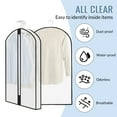 thumbnail image 5 of Abaima 4 Pcs 40" Clear Garment Bags for Hanging Clothes, 4" Gusseted Suit Bags for Closet Storage, Plastic Garment Covers with Zipper for Coats, Jackets, Shirts, Dresses, 5 of 7