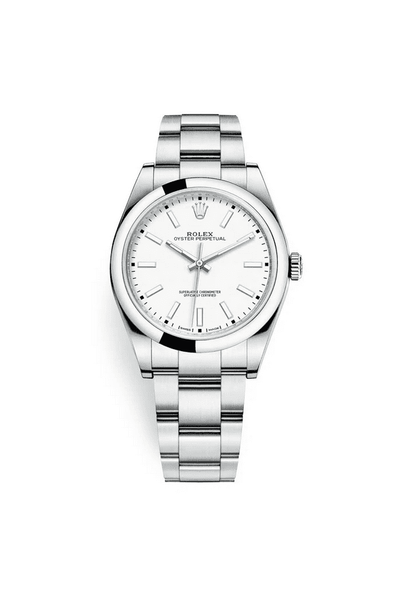 Pre-Owned Rolex Oyster Perpetual 114300  39mm White Rhodium Dial with Stainless Steel Oyster Bracelet