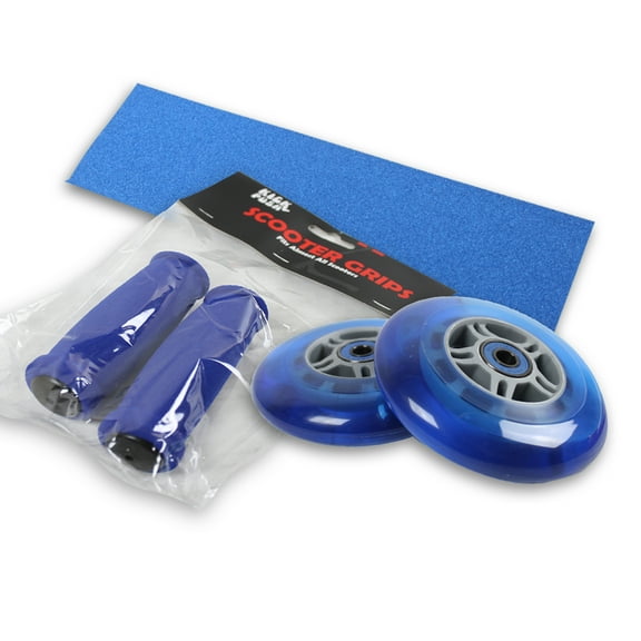 Upgrade Pack for Razor Scooter Blue Wheels, Handle Grips, Griptape, Bearings