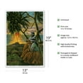 thumbnail image 2 of Sunset in Hilo - T.H. Territory of Hawaii - Native Hawaiian Hula Girls Playing ‘Ukelele - Vintage Hawaiian Color Postcard c.1932 - Master Art Print (Unframed) 13in x 19in, 2 of 4