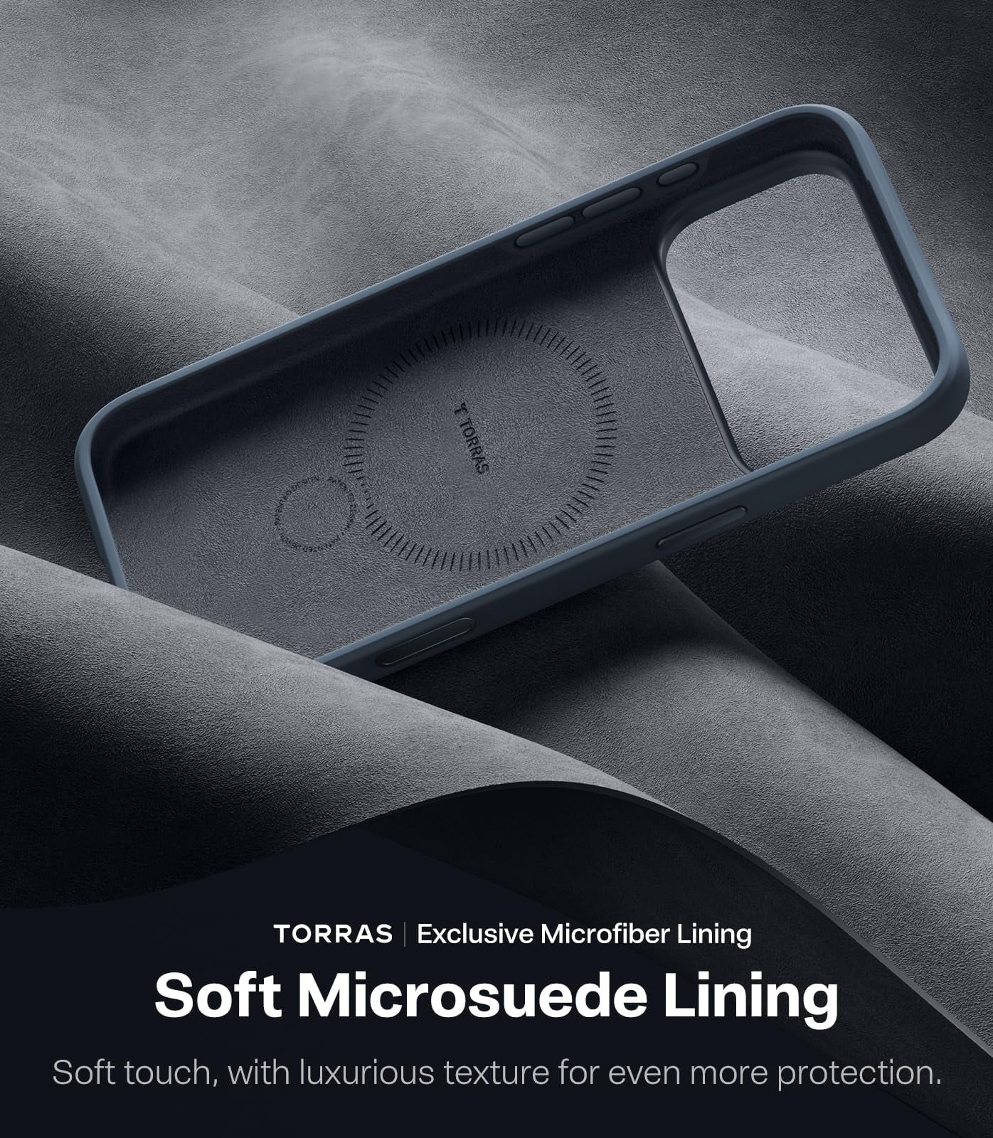 TORRAS Q3 Silicone 360 Spin for iPhone 17 Pro Case with Stand, Fit for MagSafe, Magnetic Ring Kickstand with Camera Control, Liquid Silicone Rubber Soft Phone Case for iPhone 17 Pro 6.3'', Deep Blue