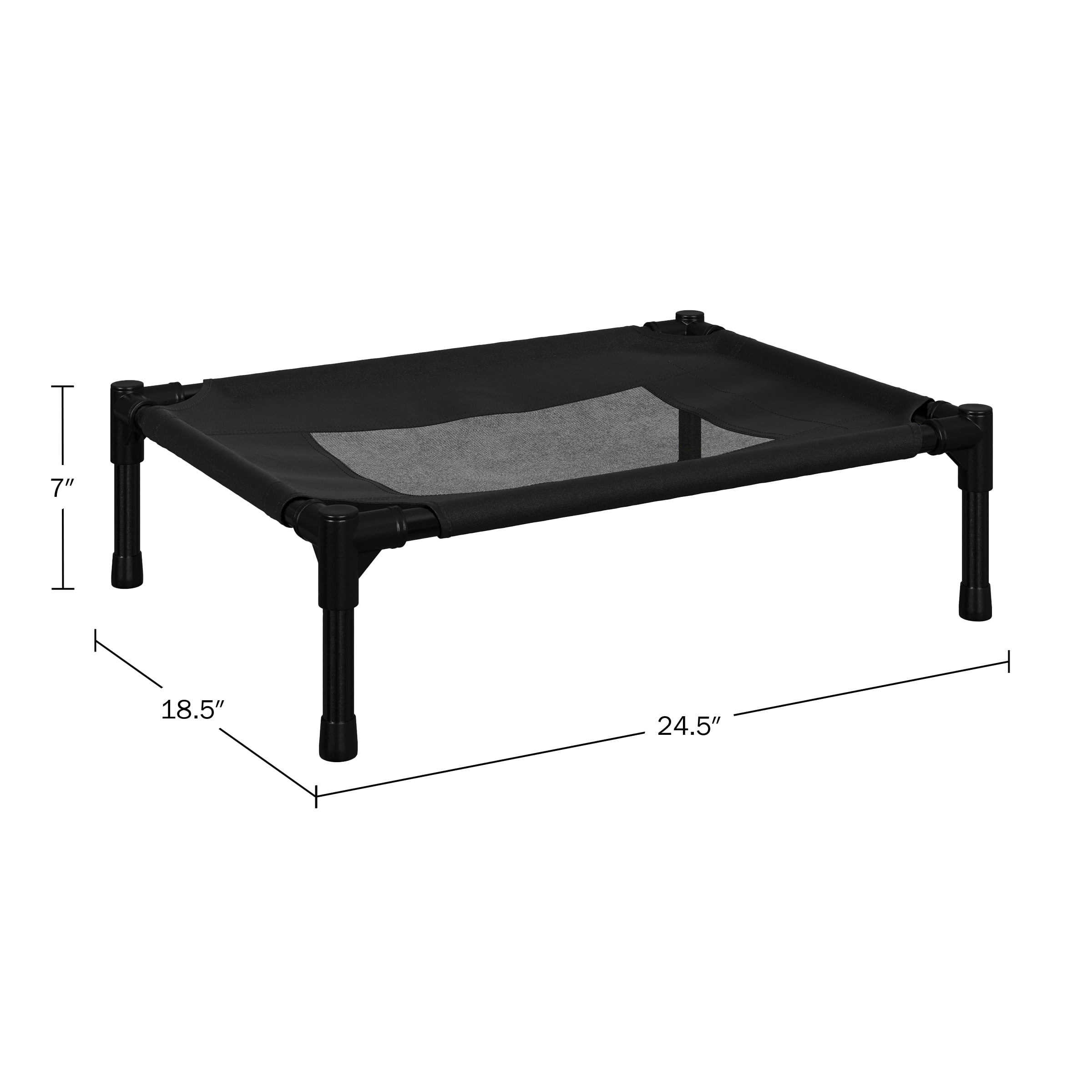 PETMAKER 24.5x18.5 Elevated Dog Bed - Indoor/Outdoor Cot for Pets (Black)