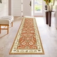 thumbnail image 3 of Findosom Washable Runner Rug 2'x8' Non-slip Kitchen Runner Rug, Vintage Paisley Runner Rugs Soft Distressed Carpet Boho Runner Rug for Hallway Bedroom Laundry Entryway,Orange, 3 of 9