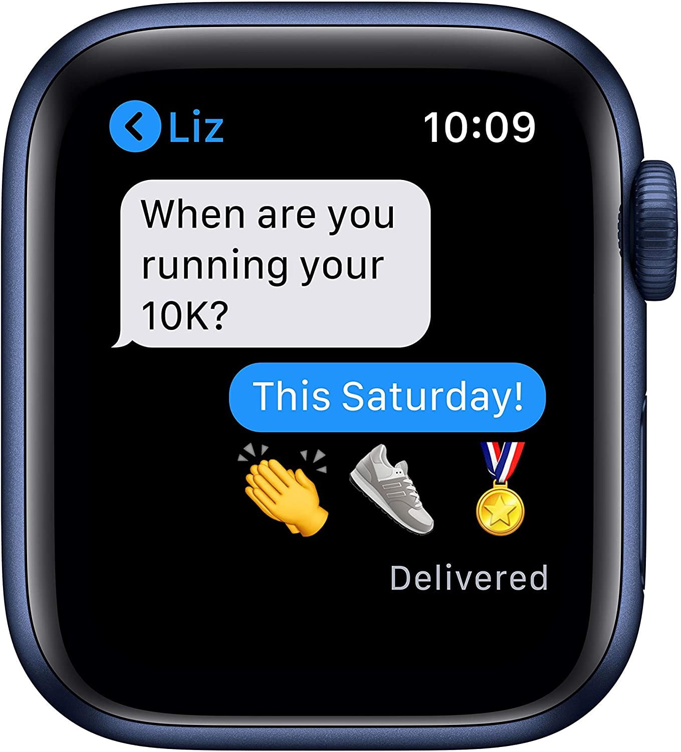 Restored Apple Watch Series 6 (GPS, 40mm) Blue Case + Navy Sport Band (Refurbished)