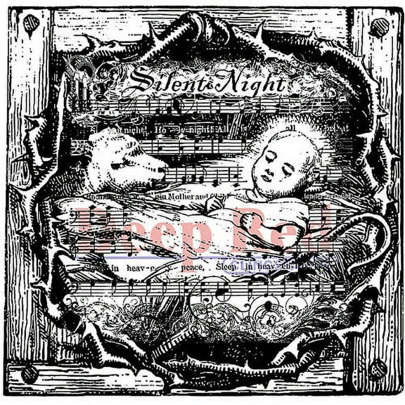 Deep Red Cling Stamp 3"x3"-silent Night