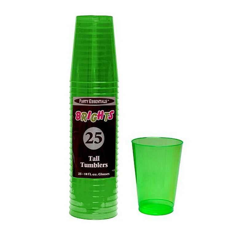 1 - Party Essentials 10 oz. Tumblers - Neon Green 25 Ct.