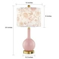 thumbnail image 4 of Cinkeda Pink Ceramic Table Lamp with USB Ports Floral Shade 3 Way Dimmable Touch Control Single Nightstand Lamp 24" Modern Gold Bedside Lamps for Living Room Bedroom, 4 of 8