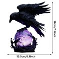 thumbnail image 5 of Gothic Crow LED Lamp, Mysterious Raven on Glowing Orb Sculpture, 3D Hollow Resin Decorative Lamp, Unique Gothic Style Table Light for Home Decor & Gothic Collectors, 5 of 6