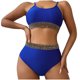 thumbnail image 2 of Traje de baño para mujer, moda, cómodo, color sólido, bikini, traje de baño de color liso para mujer, conjuntos de bikinis, trajes de baño para mujer, 2 of 9