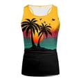 thumbnail image 4 of NOLDARES Mens Beach Tank Tops Tropical Funky Floral Beach Tops Sleeveless Basic T-Shirt Breathable Tee Summer(Z5-Yellow,XL), 4 of 5