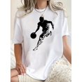 thumbnail image 1 of Camiseta de Mujer de Verano BásicaWomen's Fashion Basketball Flame Graphic Tee - Casual Crew Neck Short Sleeve, Stretchy Polyester Blend, Machine Washable - Perfect for SummerFather's Day, Mother's, 1 of 7