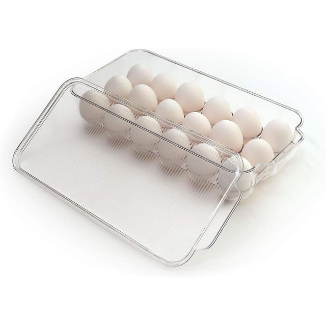 Huevera de plástico CHEPIHG organizador para frigorífico sin BPA 21 huevos transparente