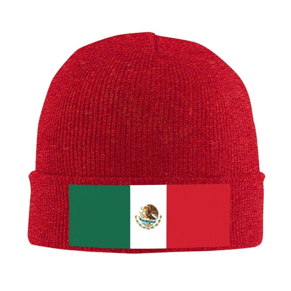 Flag-Of-Mexico Beanie Hat Knit Hat Skull Cap for Men Women Winter Hat Red