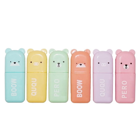Novelty Cute Mini Bear Highlighter Pens Journal Planner Pens, Drawing Art Markers Writing Fun Assorted Novelty Fun Supplies Office Pens for Fabric, Canvas, Rock, Glass, Wood, Paper, DIY