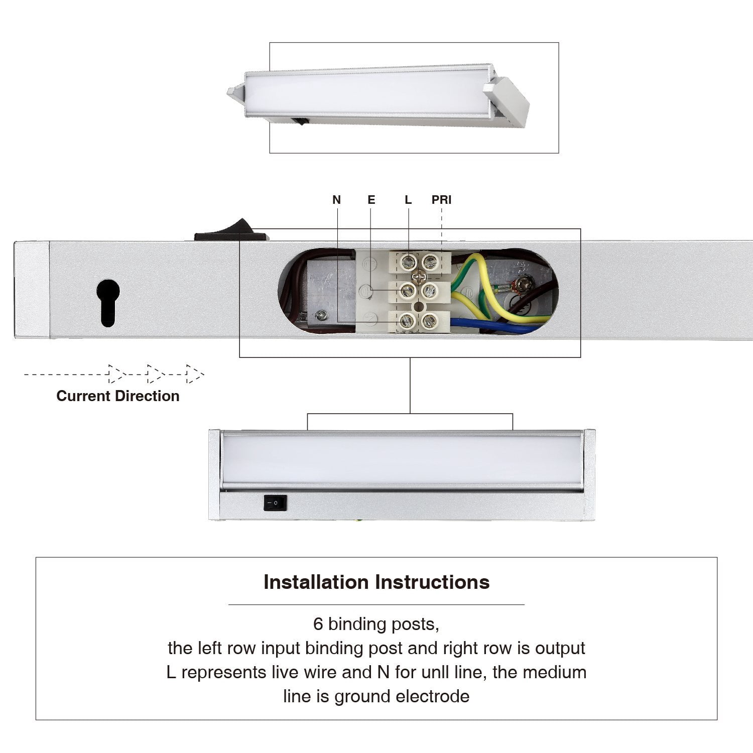TORCHSTAR 14-Inch Adjustable LED Under Cabinet Light Fixture for Kitchen, 110V Hardwired Multi-Function Lighting, Warm White, 30,000 Hours Life