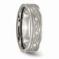 thumbnail image 4 of Titanium Flat Laser Etched Celtic Knot 6mm Polished Band Size: 12; for Adults and Teens, 4 of 6