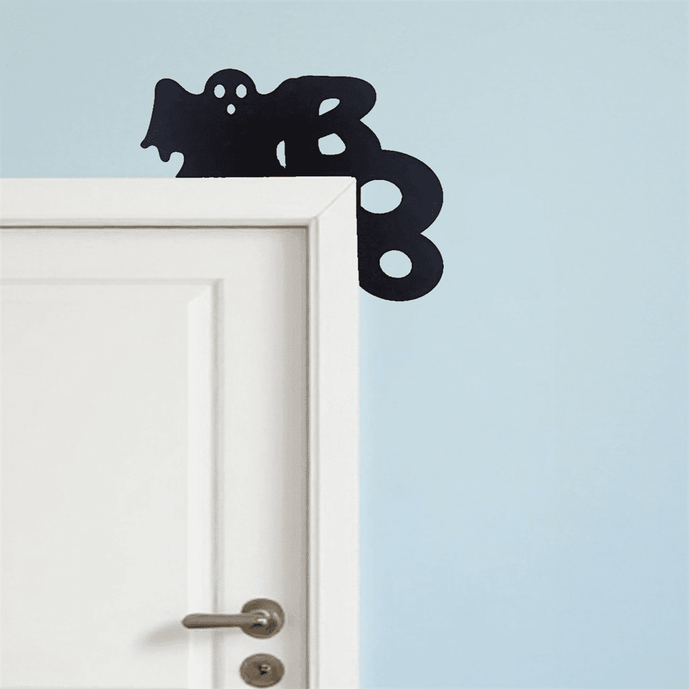 Iron Ghost Door Hanger Halloween Decor Lightweight Spooky Wall Art for Front Door Bedroom Office Gift