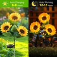thumbnail image 4 of PUCACHI 2 Pack Solar Lights Outdoor Garden Decor - 3D Sunflower Design, IP65 Waterproof, Auto On/Off, Warm White LED, Easy Install for Yard, Patio, Pathway, 4 of 7