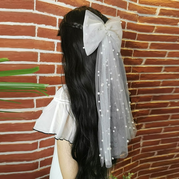 Pearl White Bow Barrettes Elegant Bridal Hair Clips Hair Accessories For Women Girls Wedding Party