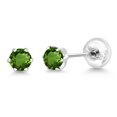 thumbnail image 5 of Gem Stone King Platinum Green Tourmaline Stud Earrings for Women Men (0.50 Cttw, Gemstone October Birthstone, Round 4MM), 5 of 6