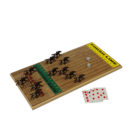 Handcrafted Walnut Horseracing Party Board Game from Across the Board