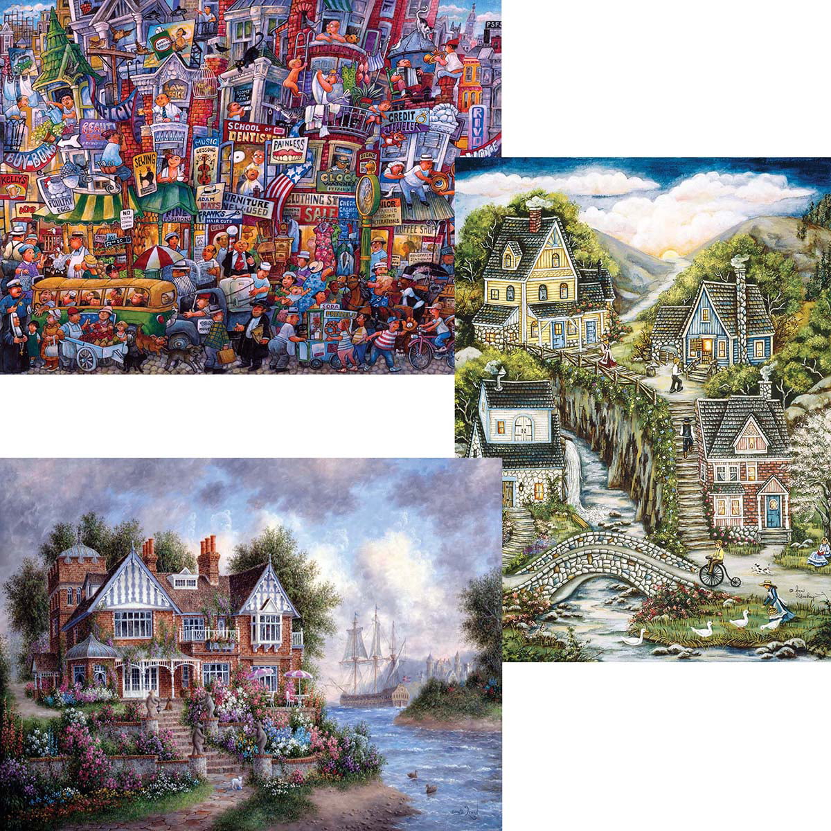 Puzzlers World ~ Artistic Jigsaw 1000pc Puzzle ~ Village Path 
