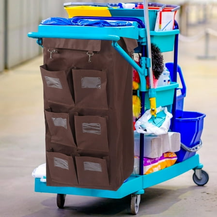 HEANUJJ Coffee Janitorial Cart Bag with Large Capacity and Leakproof Design for Commercial Cleaning Carts