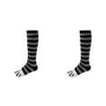 thumbnail image 1 of (Lot de 2) Rinsvye Bas d'Hiver en Velours Corail pour Filles Bas de Noël Tricotés Chaussettes Hautes Résille Surdimensionnée Motif Rayures Chat, 1 of 5