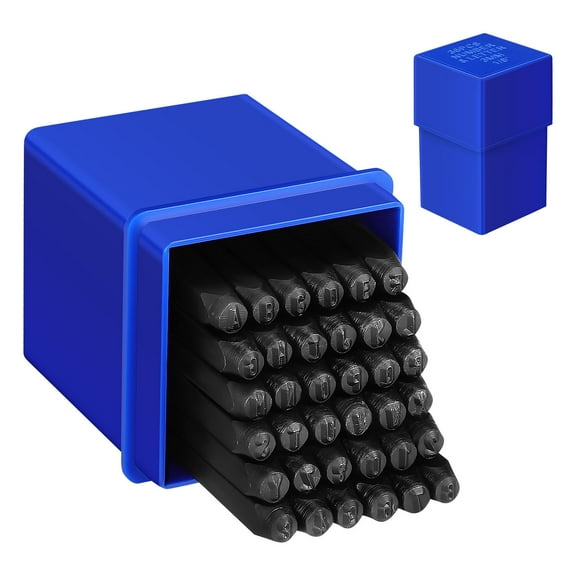 OUNONA 1 Set Number And Letter Punch Stamp Metal Stamping Kit Metal Numeral Punch Tools For Identification And Marking 3mm (1/8”)