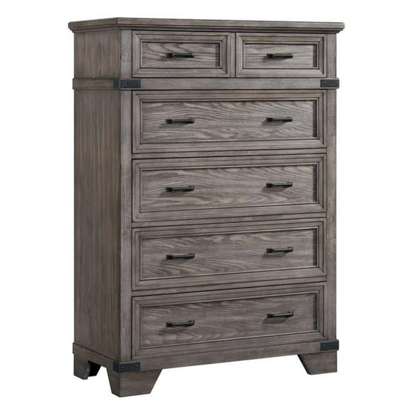 Intercon Furniture Forge Bedroom 6-Drawer Wood Standard Chest in Steel Gray