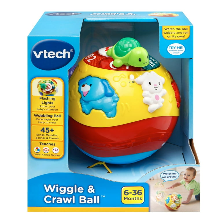 VTech Wiggle and Crawl Ball for Babies and Toddlers Encourages Motor Skills Teaches Shapes Colors