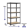 thumbnail image 4 of Estante Anaquel Ajustable 5 Niveles Closmagic tablero de MDF Negro Galvanizado ESTA-NE, 4 of 6