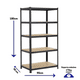 thumbnail image 4 of Estante Anaquel Ajustable 5 Niveles Closmagic tablero de MDF Negro Galvanizado ESTA-NE, 4 of 6