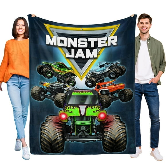 Monster Jam anti-pilling, suave, ligera, esponjosa y acogedora de lujo para hogar y cocina – Perfecta para niños y adultos, 100 x 150 cm
