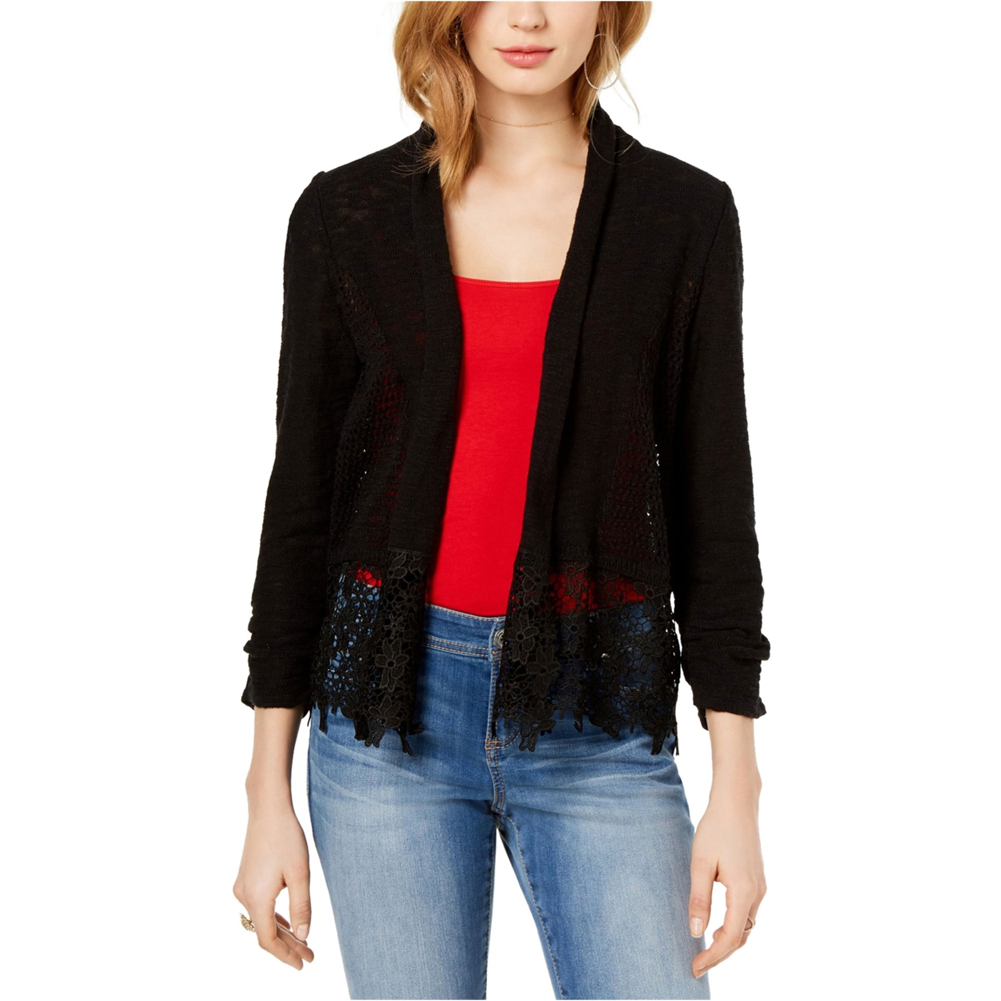 lace trim cardigan