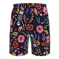 thumbnail image 6 of Kll Dancing Skeletons Floral Garden Men'S Casual Summer Beach Shorts Hawaiian Shorts With Pockets-Small, 6 of 9