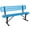 Blue, variant on AwayHome 8ft Heavy Duty Mesh Metal Outdoor Park Bench with Backrest & Steel Frame,Black
