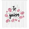 thumbnail image 3 of Ambesonne Spanish Shower Curtain, Te Quiero Rose Flower, 69"Wx84"L, Pink Black White, 3 of 3