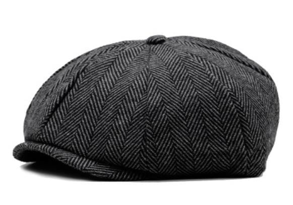 mens flat cap hat Peaky Blinders Tweed country Gatsby Hunting fishing Black  NEW 