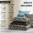thumbnail image 3 of Regency Heights Queen Size Comforter Set, 9-Piece Bed in a Bag Queen, Black Bedding Comforter Set with Comforter, Flat Sheets, Fitted Sheets with Side Pockets, 3 of 8