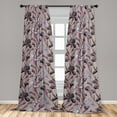 thumbnail image 4 of Ambesonne Floral Curtains, Iris Flowers Watercolor Art, Pair of 28"x84", Eggplant Dried Rose, 4 of 5