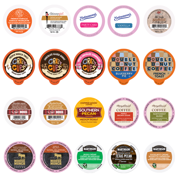 Perfect Samplers Flavored Coffee Pods Variety Pack, 20 Count for Keurig