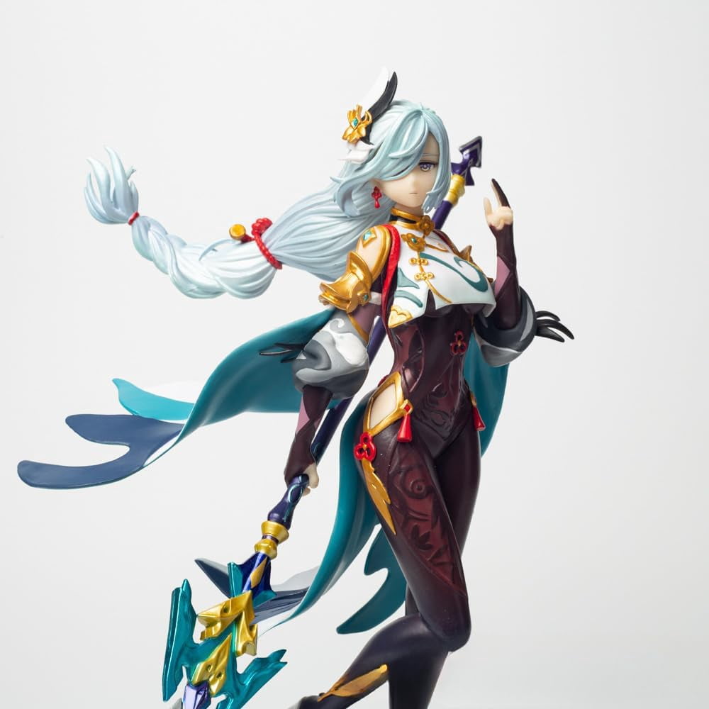 Shenhe Figure Holding A Long Gun Shenhe Anime Figures 30cm/11.8inch Handmade PVC Anime Model Statue Collectible Craft Gift